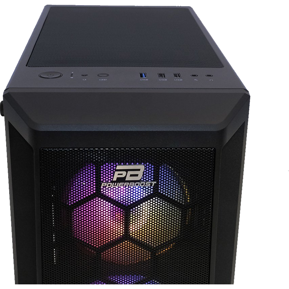 PowerBoost PB-T001BB 750w 80+ Bronze Siyah Mesh Panel RGB ATX Mid Tower Kasa
