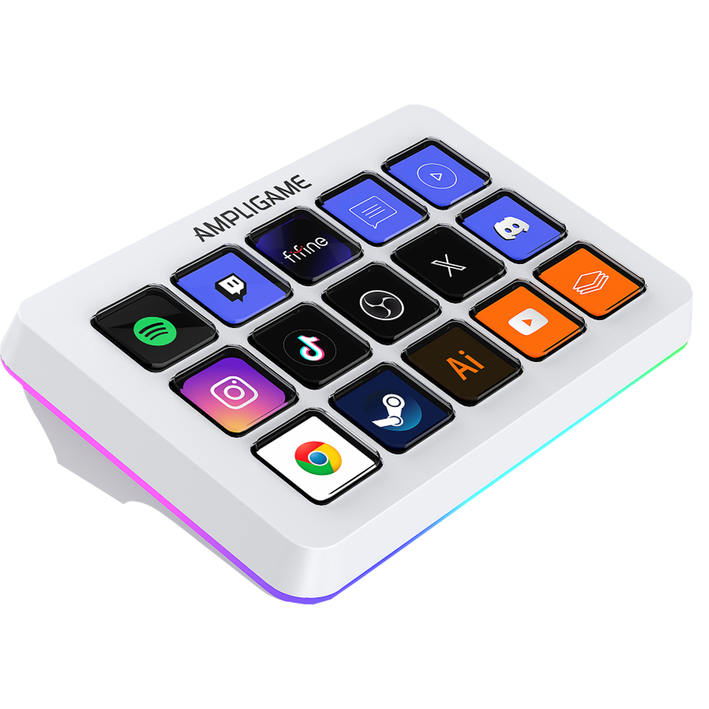 Fifine Ampligame D6 Beyaz Stream Deck Yayın Kontrolcüsü 
