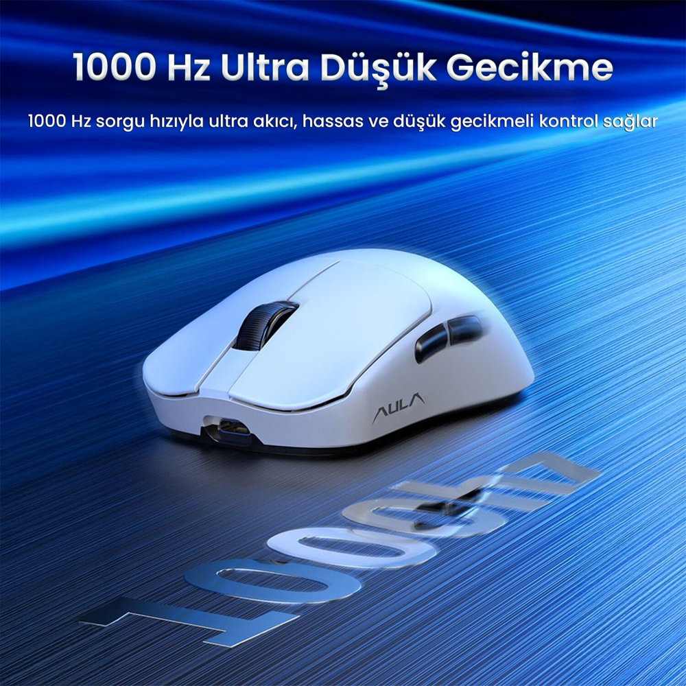 Aula SC380 Pro 12000DPI 1000Hz Beyaz Kablosuz Gaming Mouse