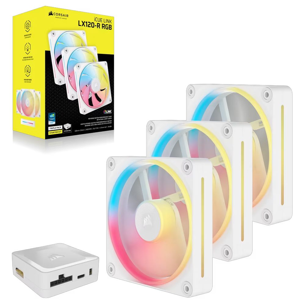 CORSAIR iCUE LINK LX120-R RGB 120mm PWM Beyaz Üçlü Kasa Fanı