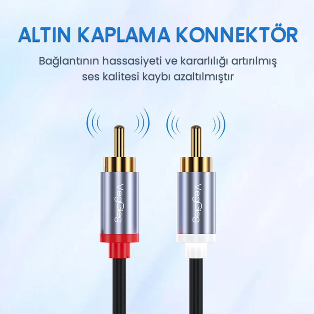 VegGieg Type-C RCA Ses Kablosu 1.5 Metre