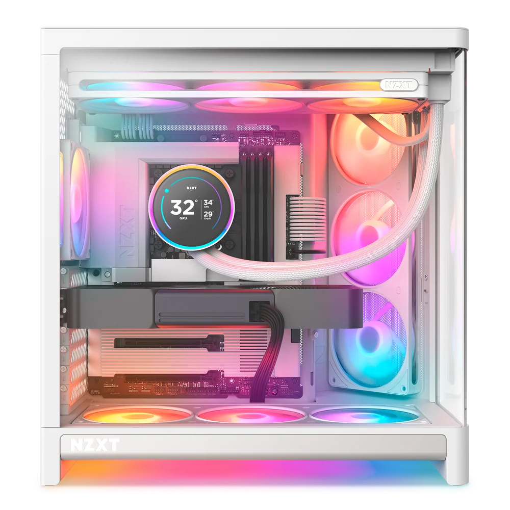 NZXT H6 RGB+ Tempered Glass USB 3.2 USB-C Beyaz ATX Kasa