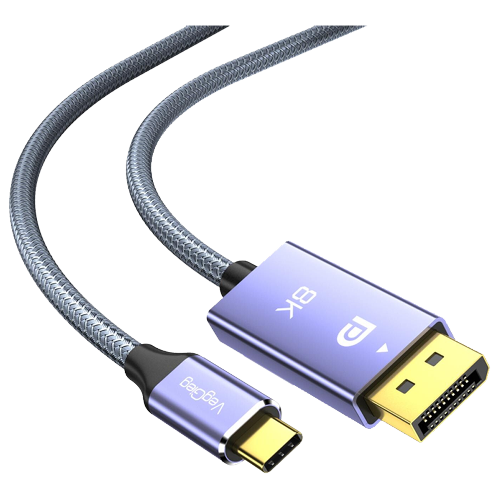VegGieg 8K/60Hz 4K/144Hz Type-C 3.1 Displayport 1.4 Çift Yönlü 2 Metre Kablo