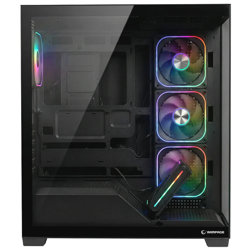 Rampage SYLON 850W 80+ Bronze Tempered Glass 5*12cm ARGB Siyah ATX Gaming Kasa