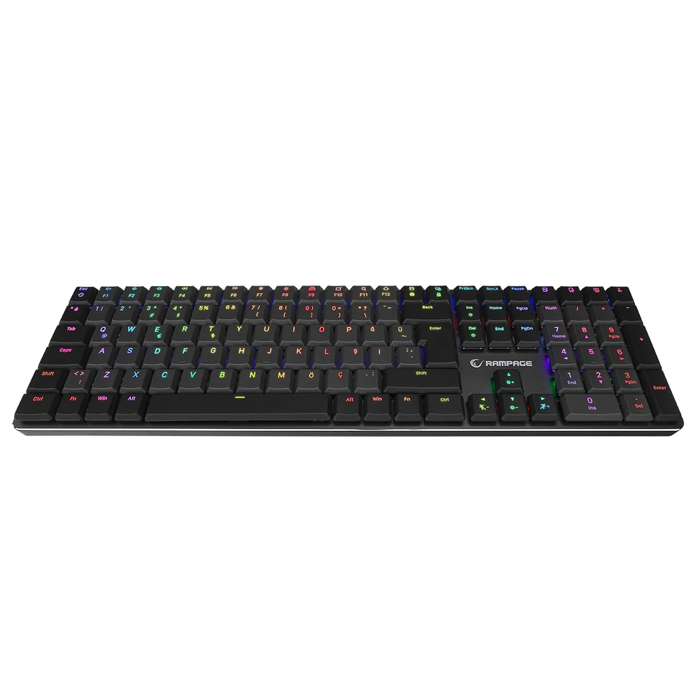 Rampage GRANITE PRO Red Switch RGB Siyah/Gri Kablolu Gaming Klavye