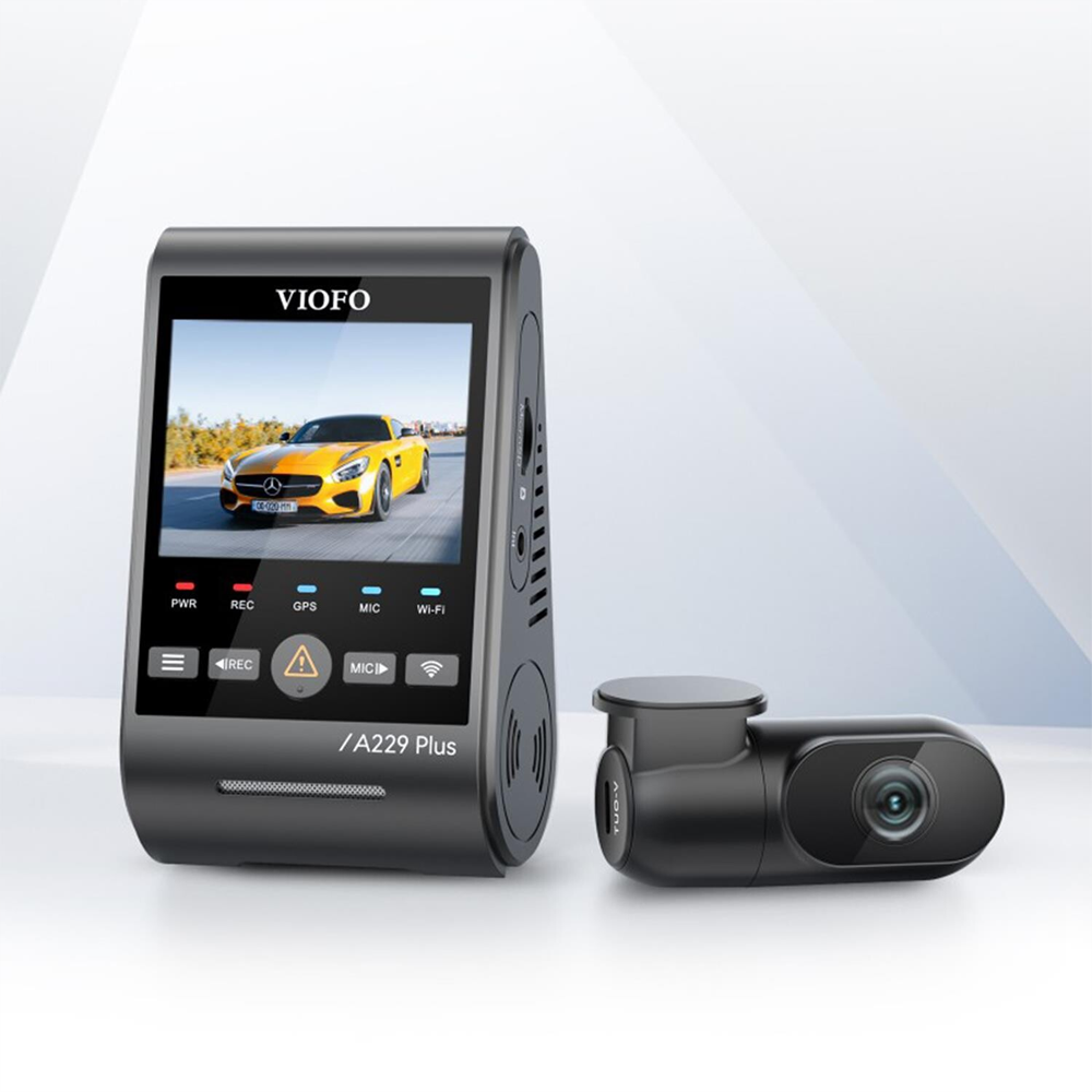 VIOFO A229 Plus 2 Kameralı Ön+Arka 2K+2K HDR Sony Starvis 2 Sensörlü Wi-Fi GPS'li Araç Kamerası