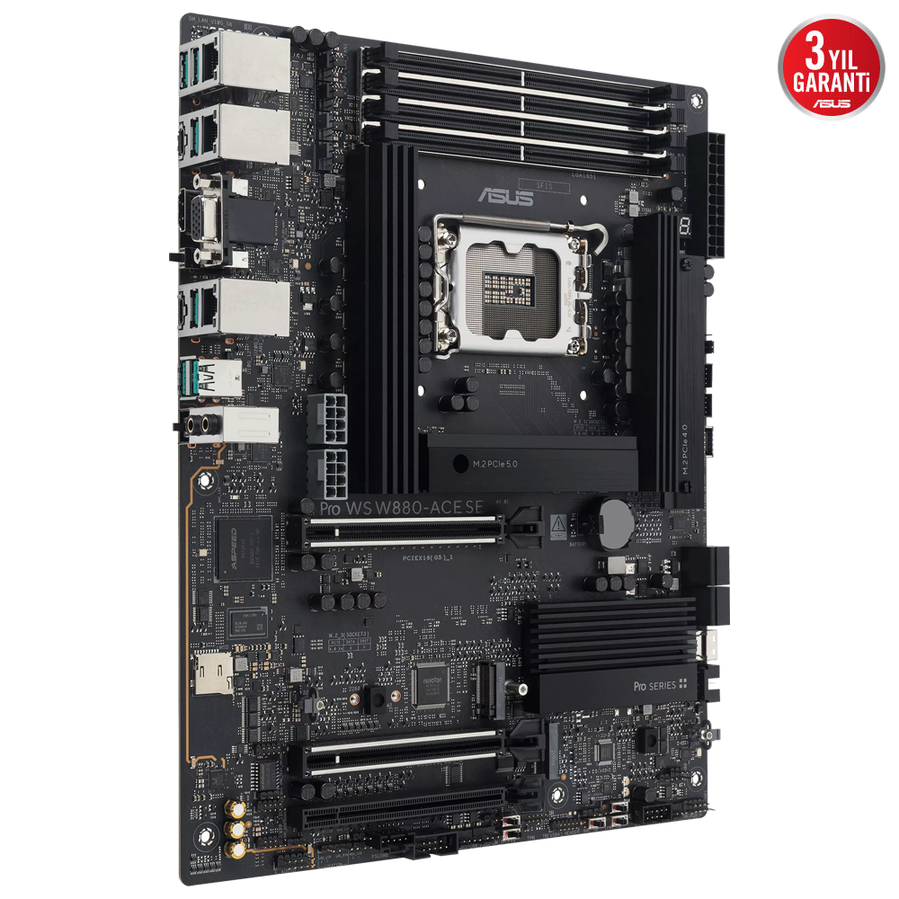 ASUS PRO WS W880 ACE SE 9066MHz(OC) DDR5 Soket 1851 M.2 HDMI Thunderbolt ATX Anakart