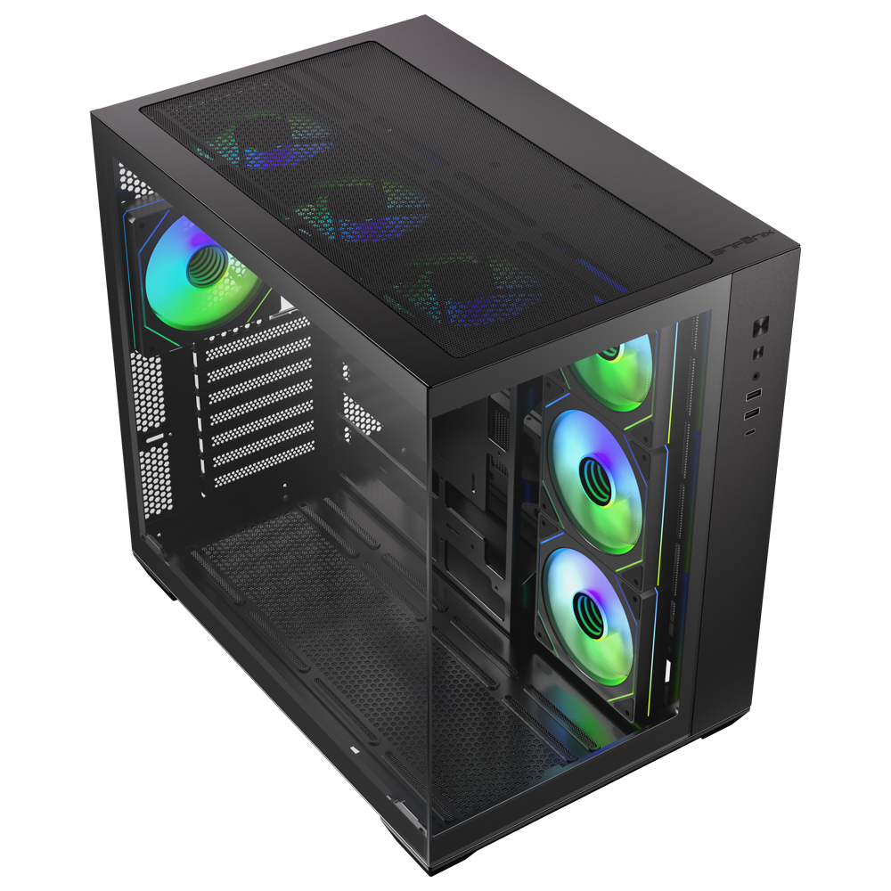 BitFenix AL118 850W 80+ Bronze Tempered Glass 7x ARGB USB 3.0 Siyah ATX Mid Tower  Kasa