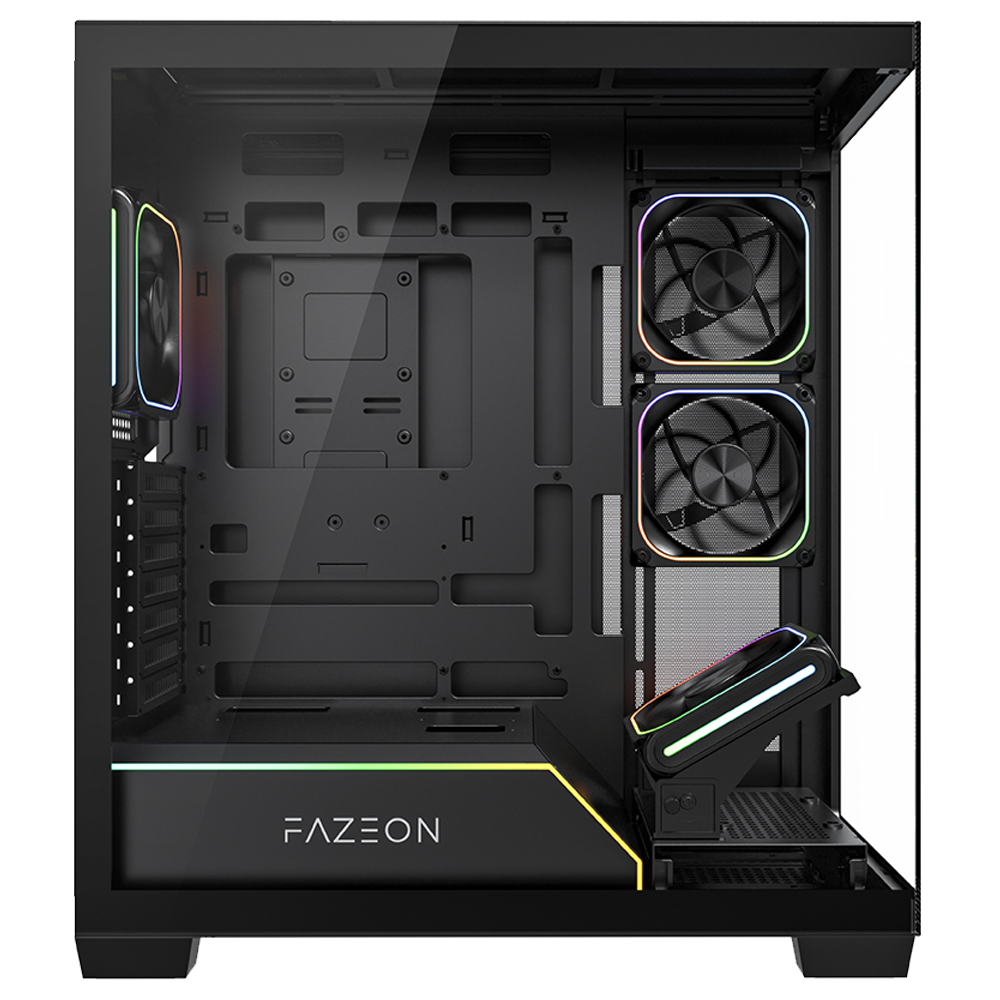 FAZEON F14 750W 80+ Bronze Full Modular Gen5 Tempered Glass Mesh 4x120mm ARGB Fanlı Type-C Siyah ATX Bilgisayar Kasası