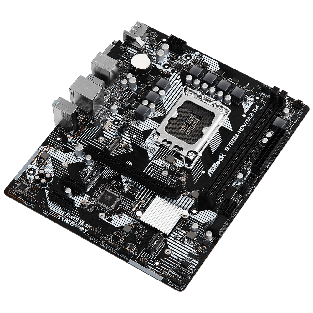ASROCK B760M-HDV 5333MHz(OC) DDR4 Soket 1700 M.2 HDMI DP mATX Anakart
