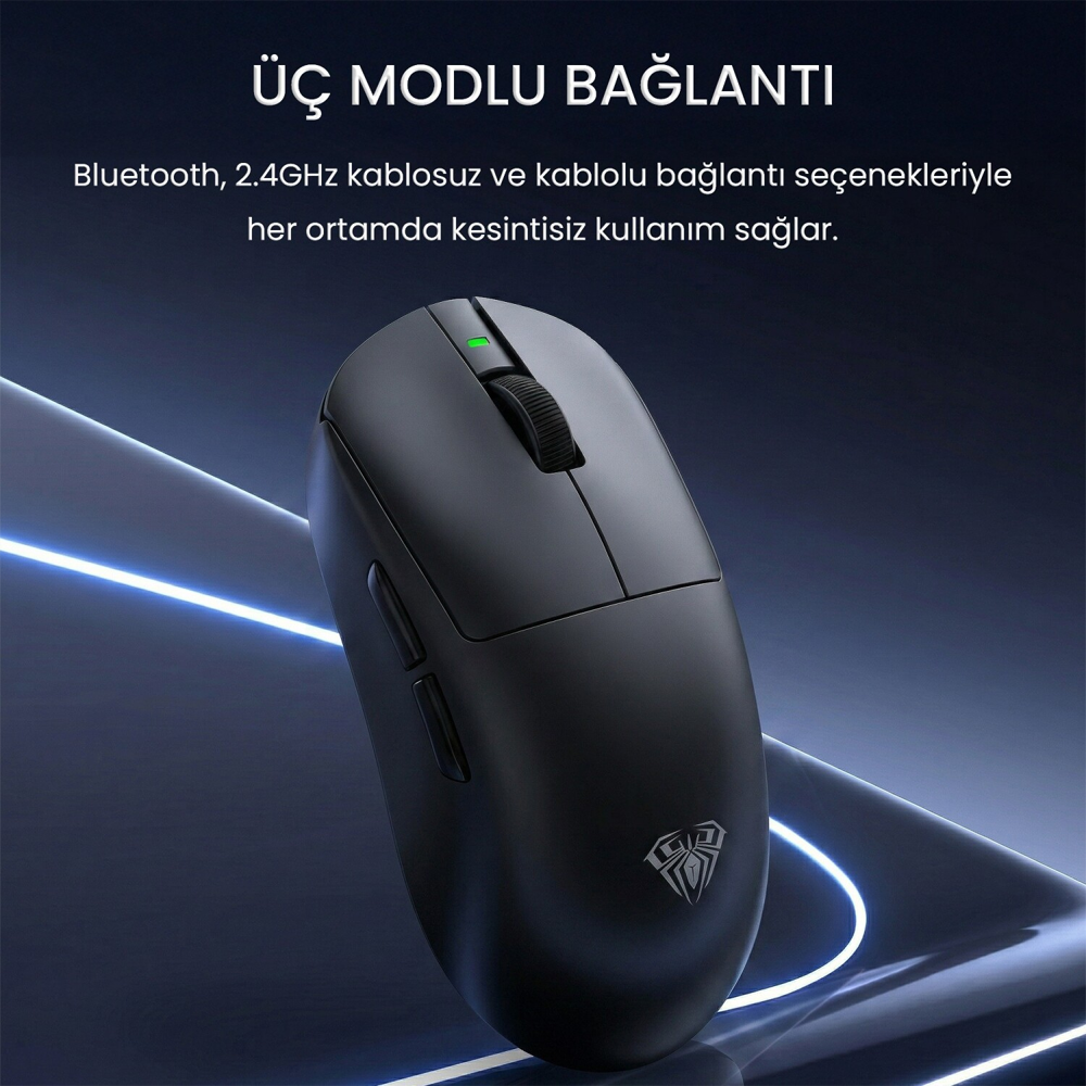 Aula V9 PRO Lightweight PAW3395 26000 DPI 8000Hz Kablosuz Siyah E-Spor Gaming Mouse