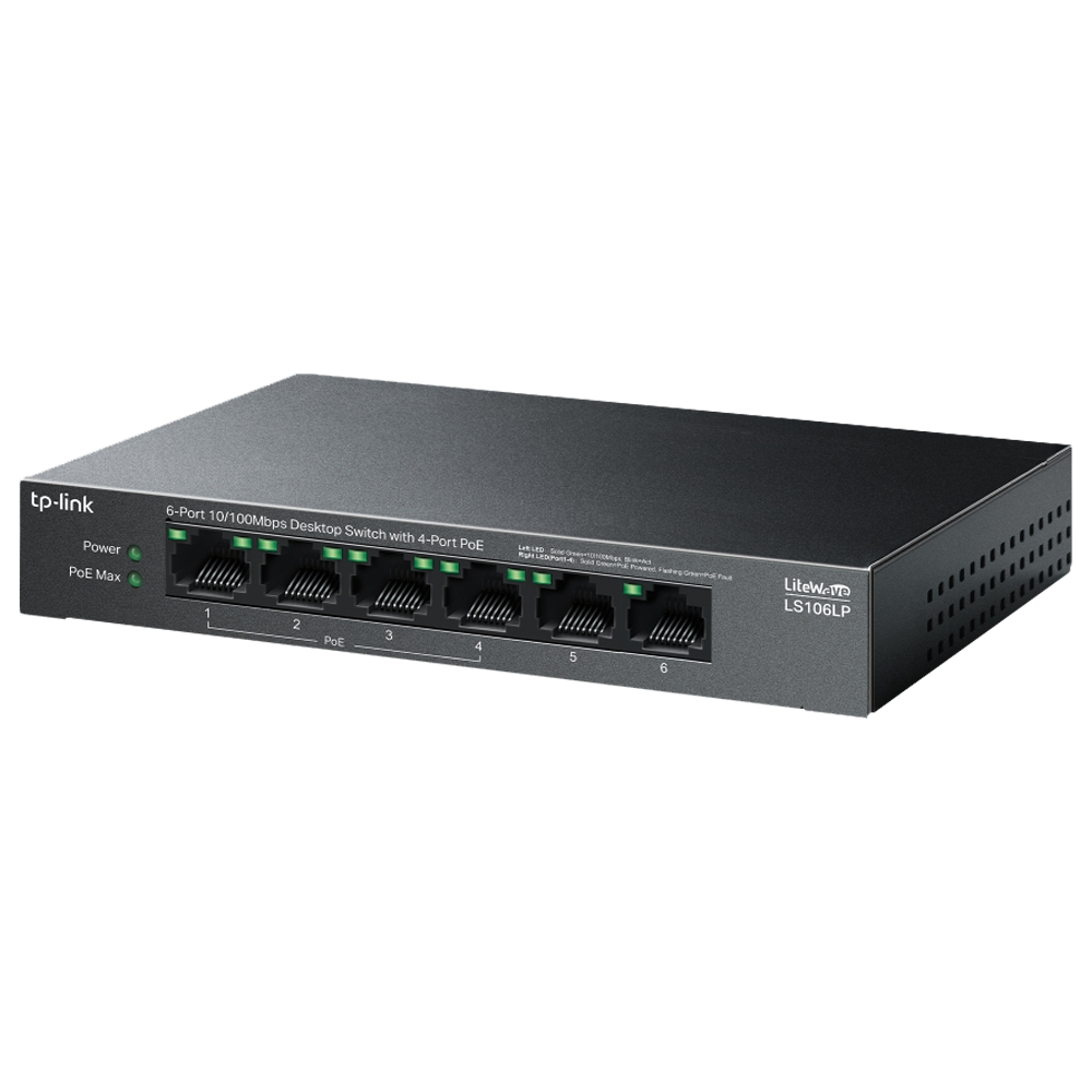 TP-LINK LS106LP 6 Port 10/100 Mbps Poe Masaüstü Switch