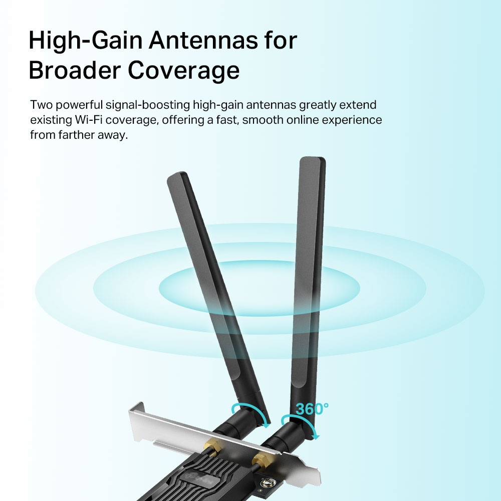 TP-LINK ARCHER TX20E AX1800 WI-FI 6 Bluetooth 5.2 PCIe Adaptör