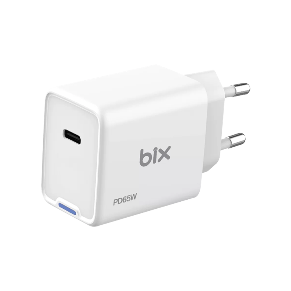 Bix BX1P65G GaN 65W Type-C PD Akım Korumalı ve LED Göstergeli Hızlı Şarj Cihazı