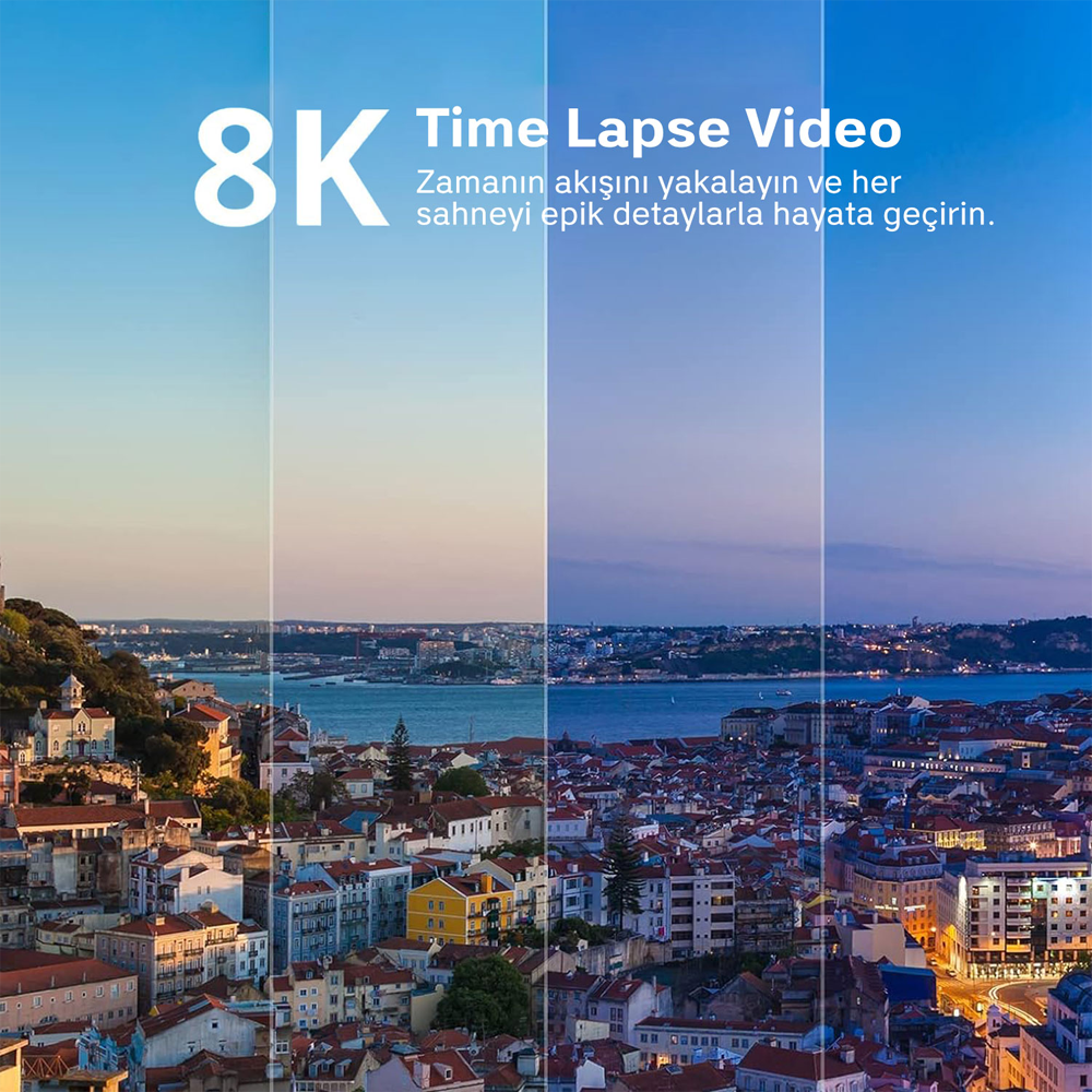 Akaso Brave 8 4K/60FPS 48MP Wi-Fi Dual Screen Aksiyon Kamera ve Aksesuar Seti