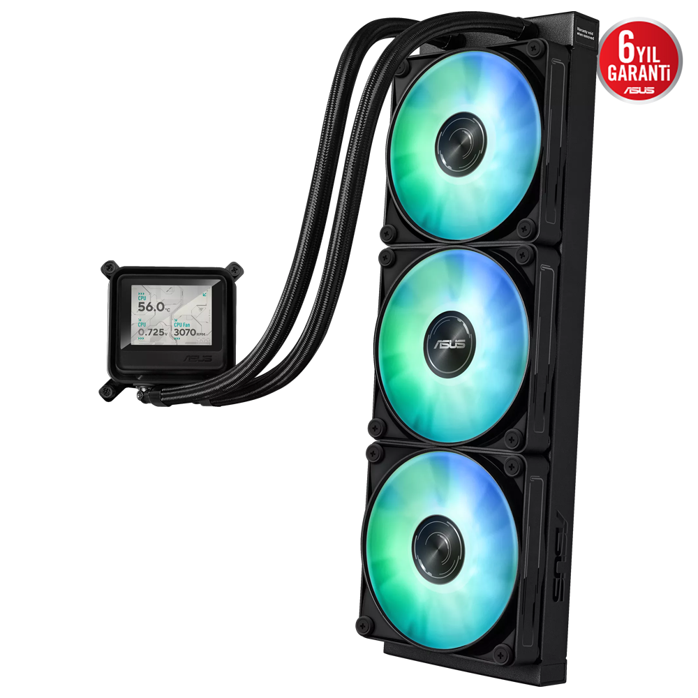ASUS MAx Gaming LC 360 LCD ARGB 360mm Siyah İşlemci Sıvı Soğutucu