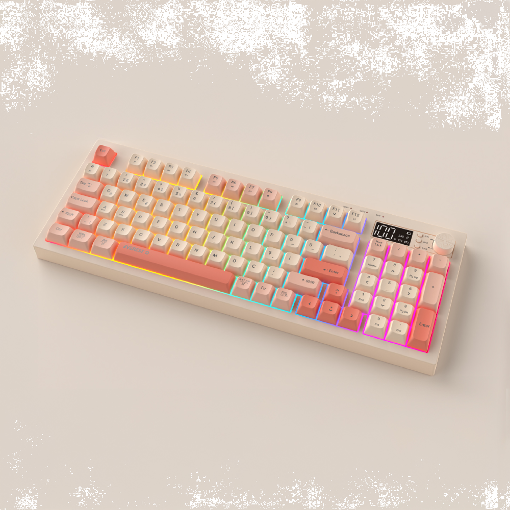 Everest KB-85 Silent Pro Membrane Switch RGB Bej/Pembe/Turuncu Kablosuz Gaming Klavye