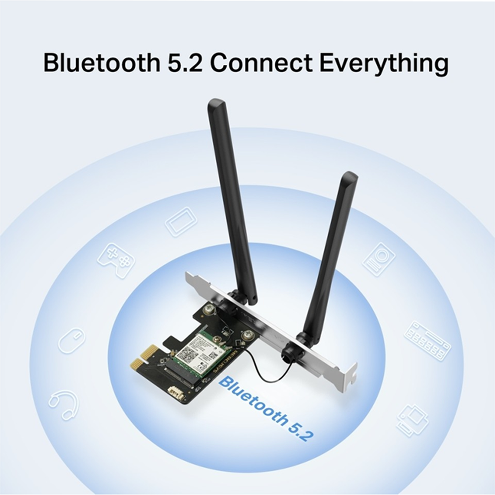 Mercusys MA80XE AX300 Wi-Fi 6 Bluetooth 5.2PCIe Adaptör