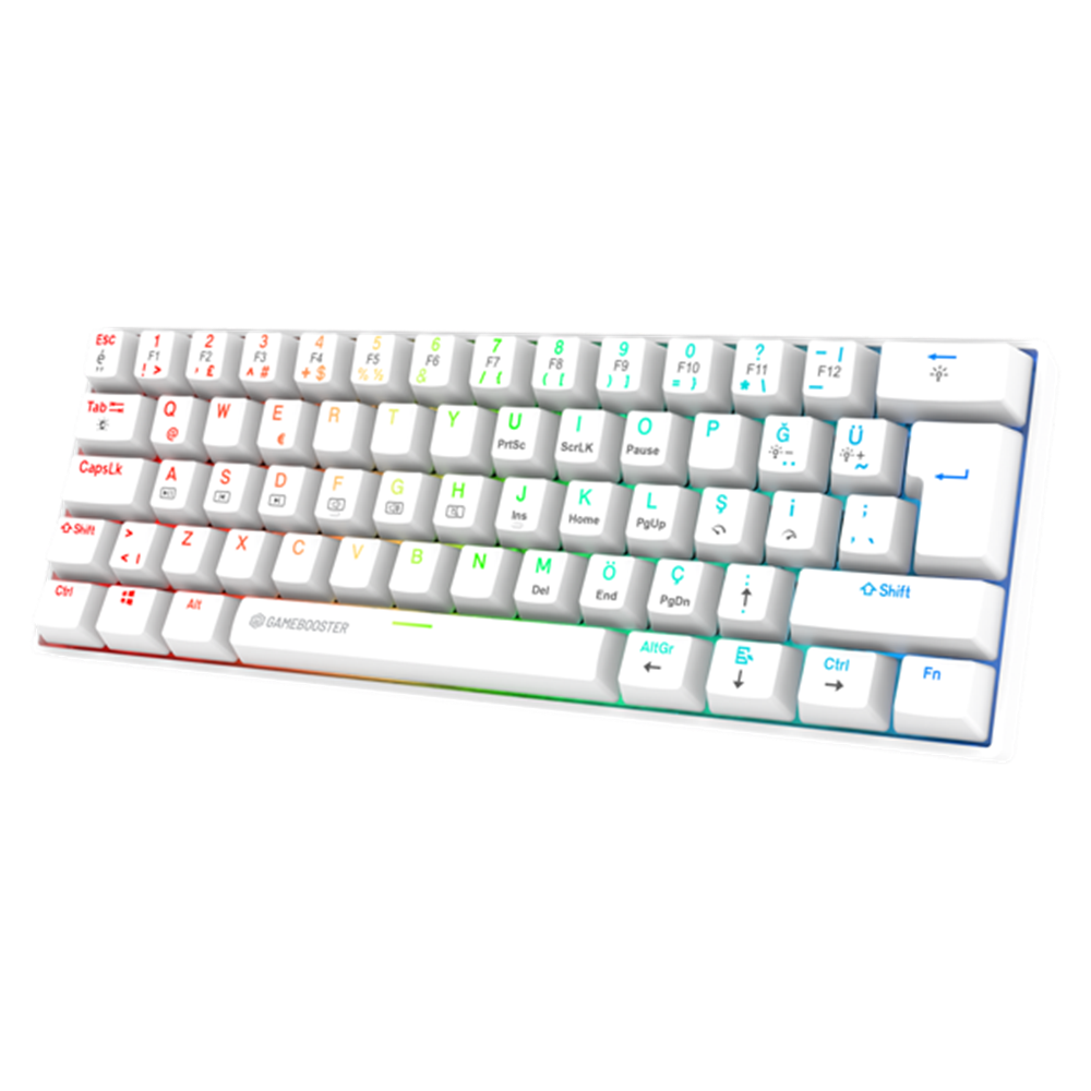 GameBooster Syma Red Switch RGB Beyaz Mekanik Kablolu Gaming Klavye