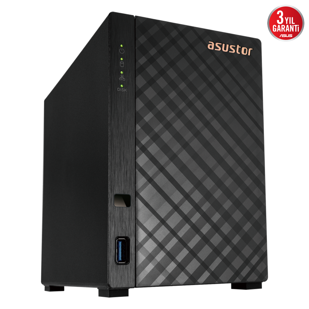 ASUSTOR Drivestor 2 Lite AS1102TL Realtek RTD1619B 1GB DDR4 2 Yuvalı 1GbE USB 3.2 NAS Depolama Cihazı 