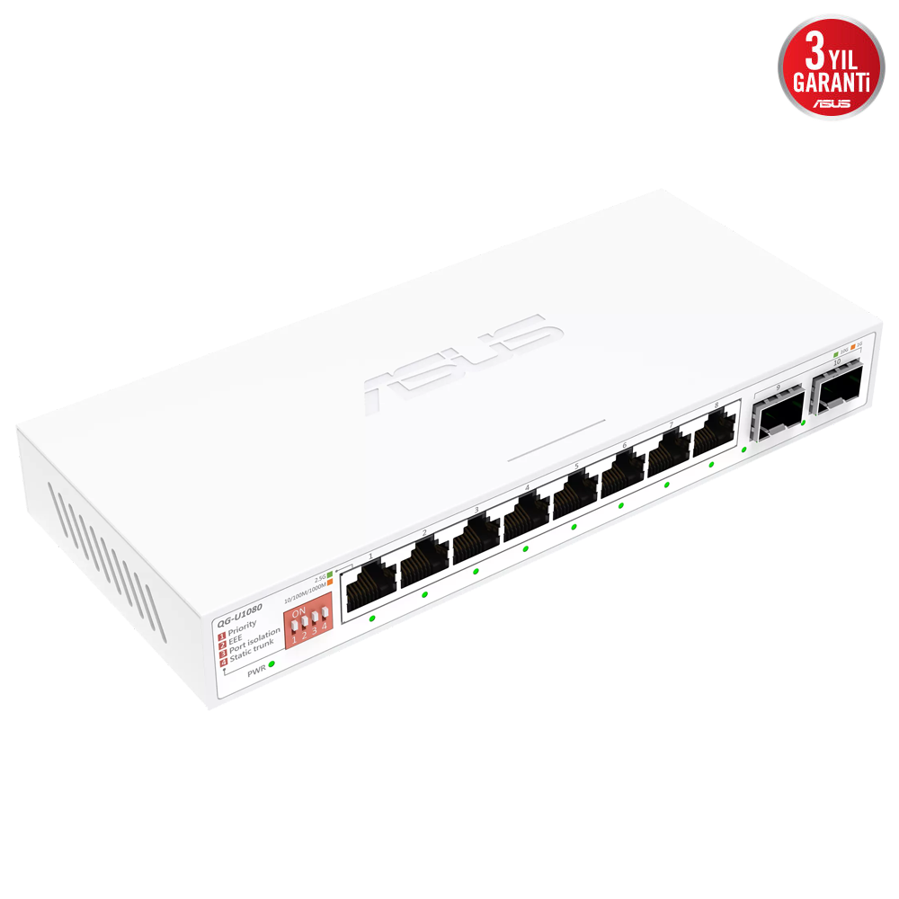 ASUS QG-U1080 10Port 10/100/1000/10000 Mbps Yönetilemez Switch