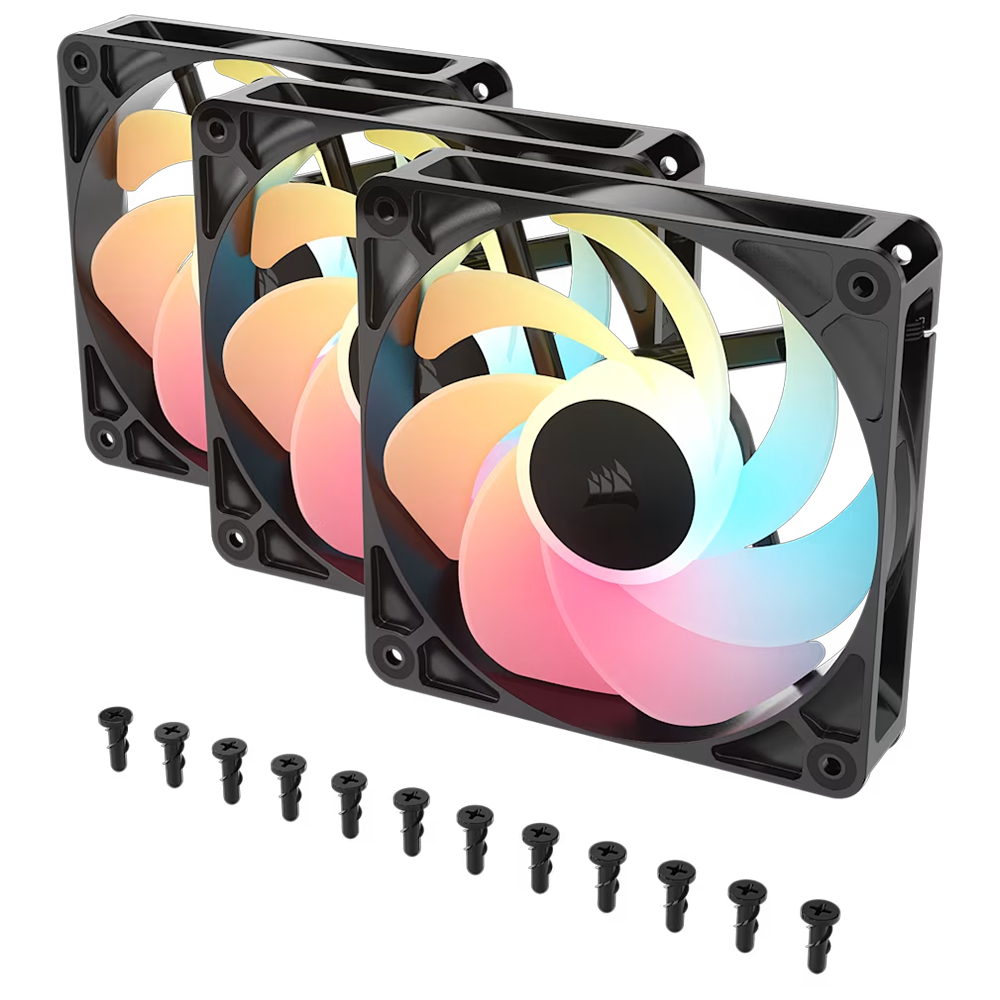 CORSAIR RS120-R ARGB 120mm PWM Reverse Siyah Üçlü Kasa Fanı