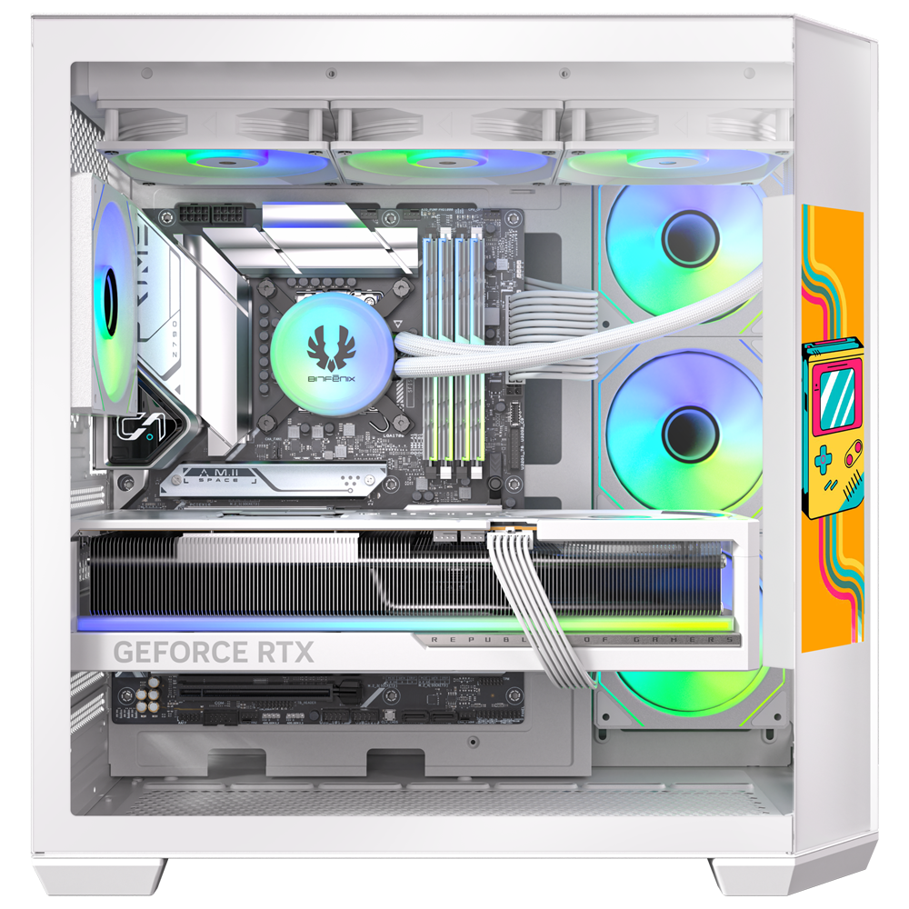 BitFenix Digital T10 EF 850W 80+ Bronze 8.8" Ekranlı Tempered Glass ARGB USB 3.1 ATX Mid Tower Beyaz Kasa