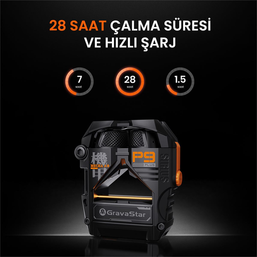 GravaStar Sirius Plus ANC Kablosuz Siyah Kulak İçi Kulaklık