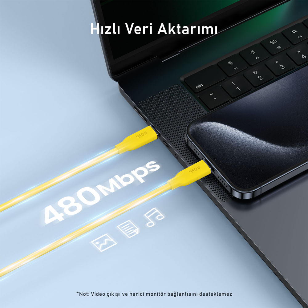 AOHI Silky Type-C to Type-C 1m PD 3.1 480Mbps 140W Süper Hızlı Şarj/Data Kablosu