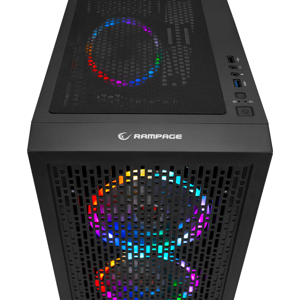 Rampage PLATINO 600W 80 Plus Bronze Rainbow Tempered Mesh Panel Gaming Kasa