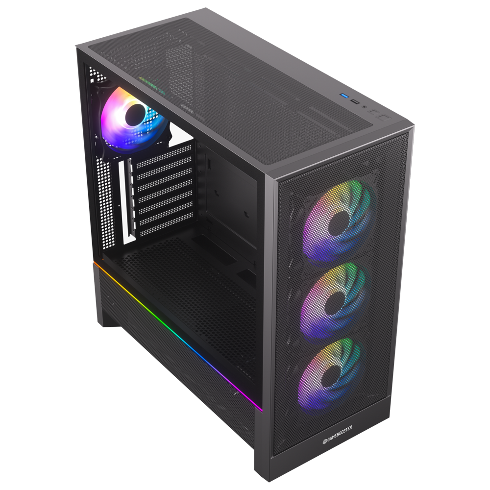 GameBooster MYSTRAL 750W 80+ Bronze ATX3.1 Gen5.1 Mesh ARGB E-ATX Mid Tower Siyah Kasa