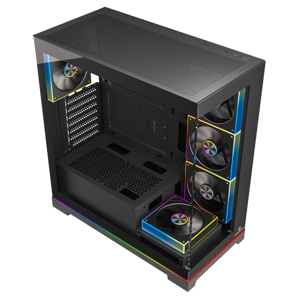 GameBooster NYVRA SYNC 850W 80+ Bronze ATX3.1 Gen5.1 SeaView ARGB ATX Mid Tower Siyah Kasa