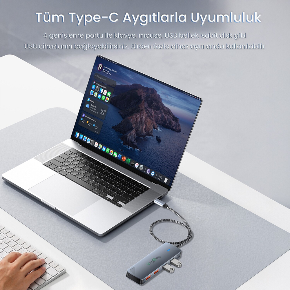 VegGieg 10Gbps Type-C USB-C 3.2 Çoklayıcı Dönüştürücü Hub