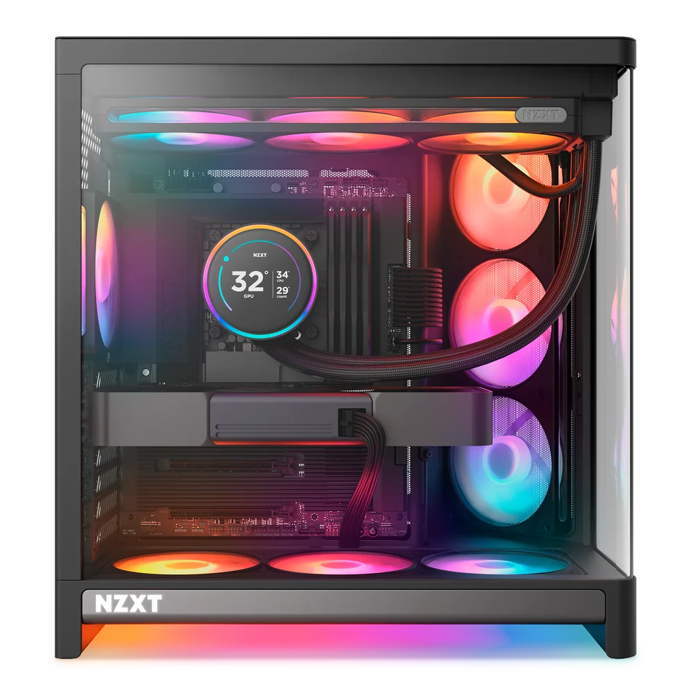 NZXT H6 RGB+ Tempered Glass USB 3.2 USB-C Siyah ATX Kasa