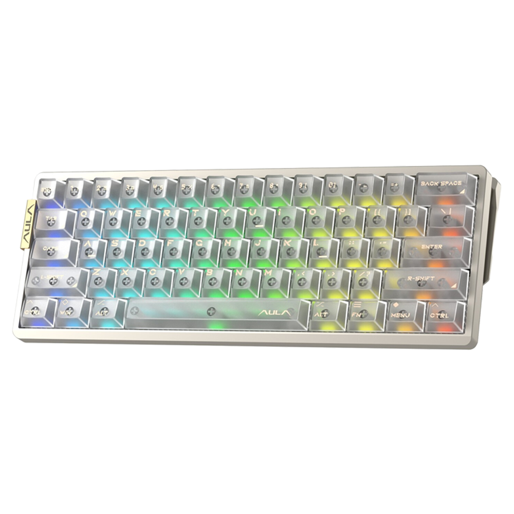 Aula AG60 Snowglow Switch Hot Swap RGB Şeffaf Beyaz Kablosuz Gaming Klavye