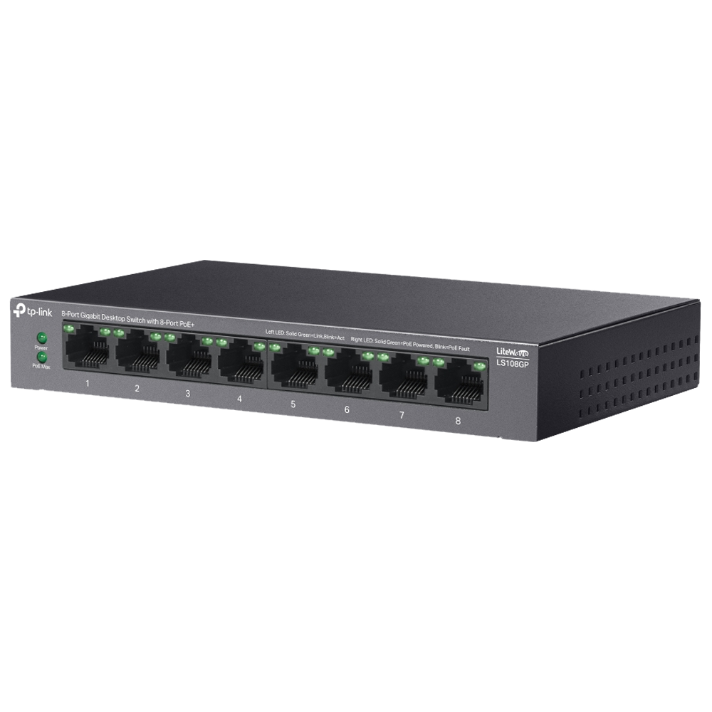 TP-LINK LS108GP 8 Port Poe Gigabit Masaüstü Switch