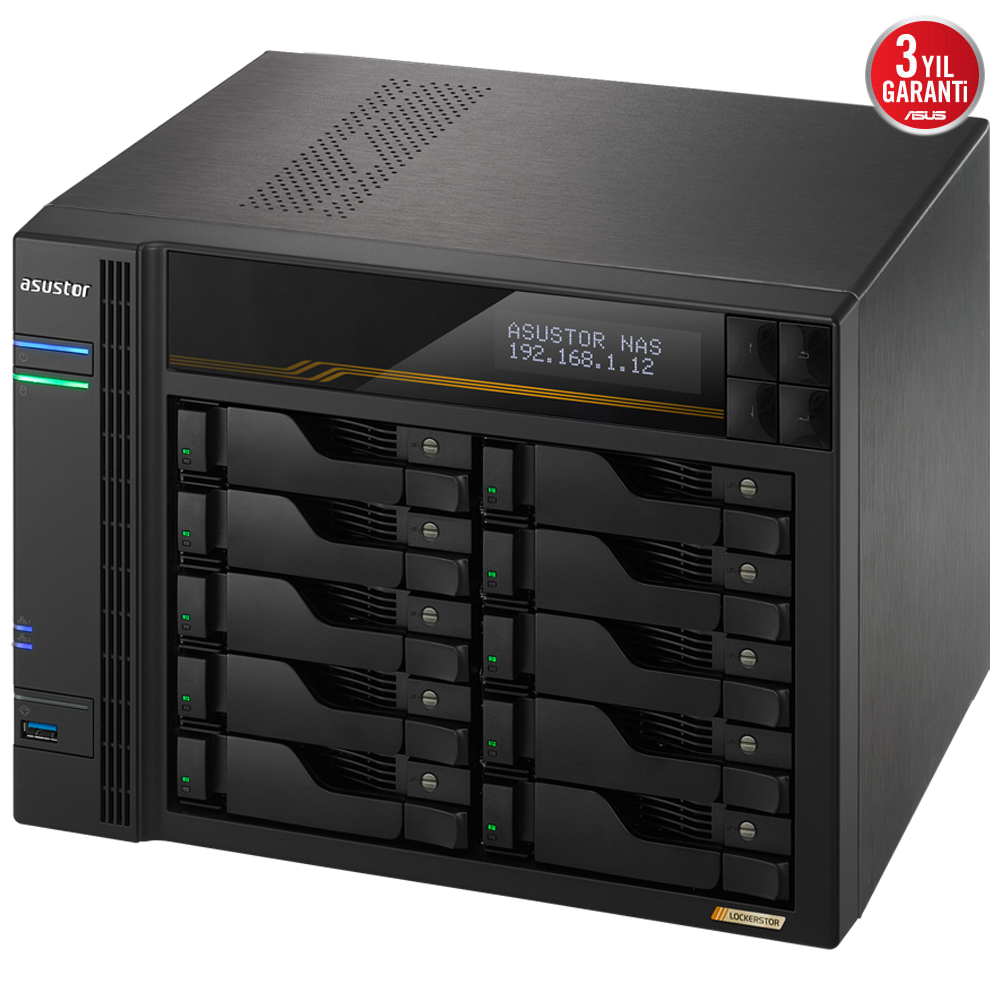ASUSTOR LOCKERSTOR 10 Gen3 10 Yuvalı Desteği NAS Depolama Genişletici