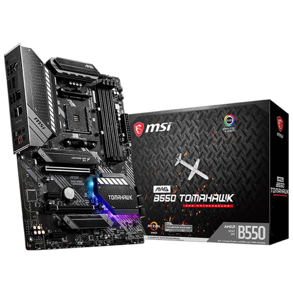 MSI MAG B550 TOMAHAWK 4866MHz(OC) DDR4 Soket AM4 M.2 HDMI DP ATX Anakart görsel 1
