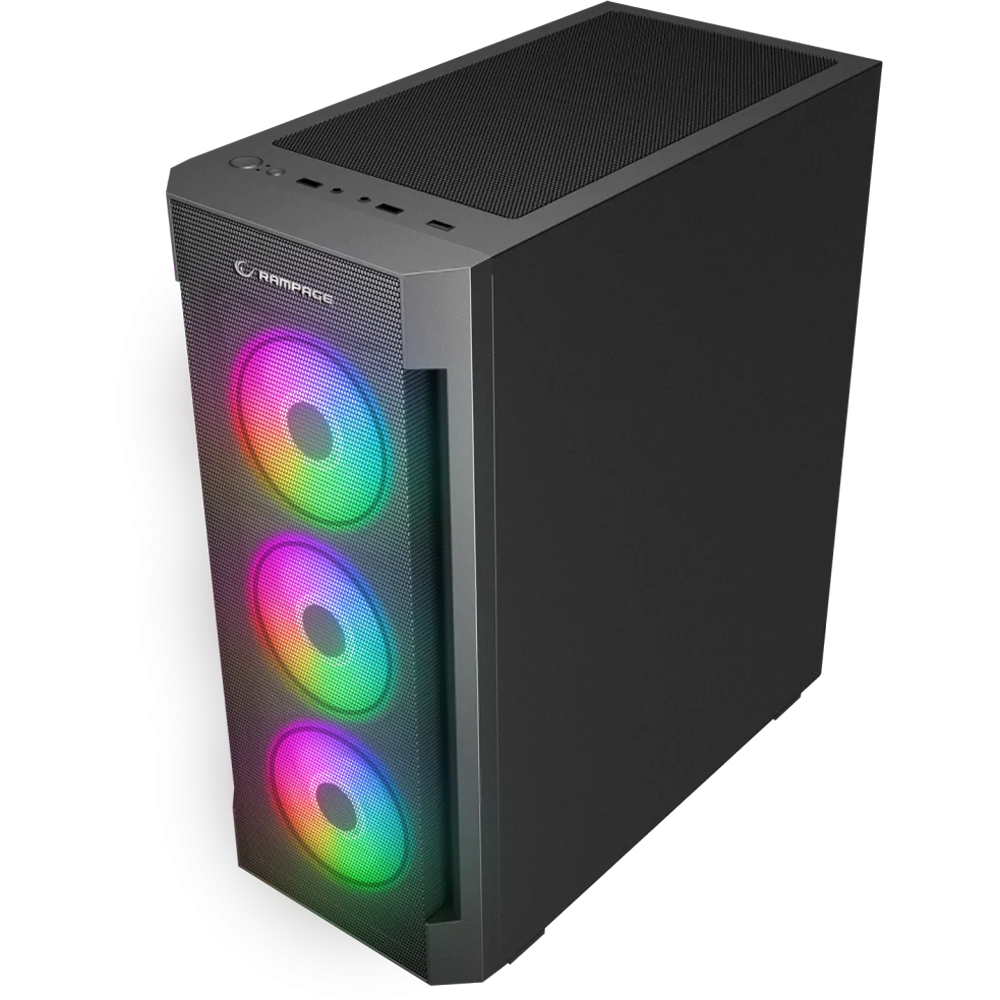 Rampage VIGILANT Mesh 650W 80+ BRONZE Siyah Temperli Camlı RGB Fan ATX Mid Tower Gaming Kasa