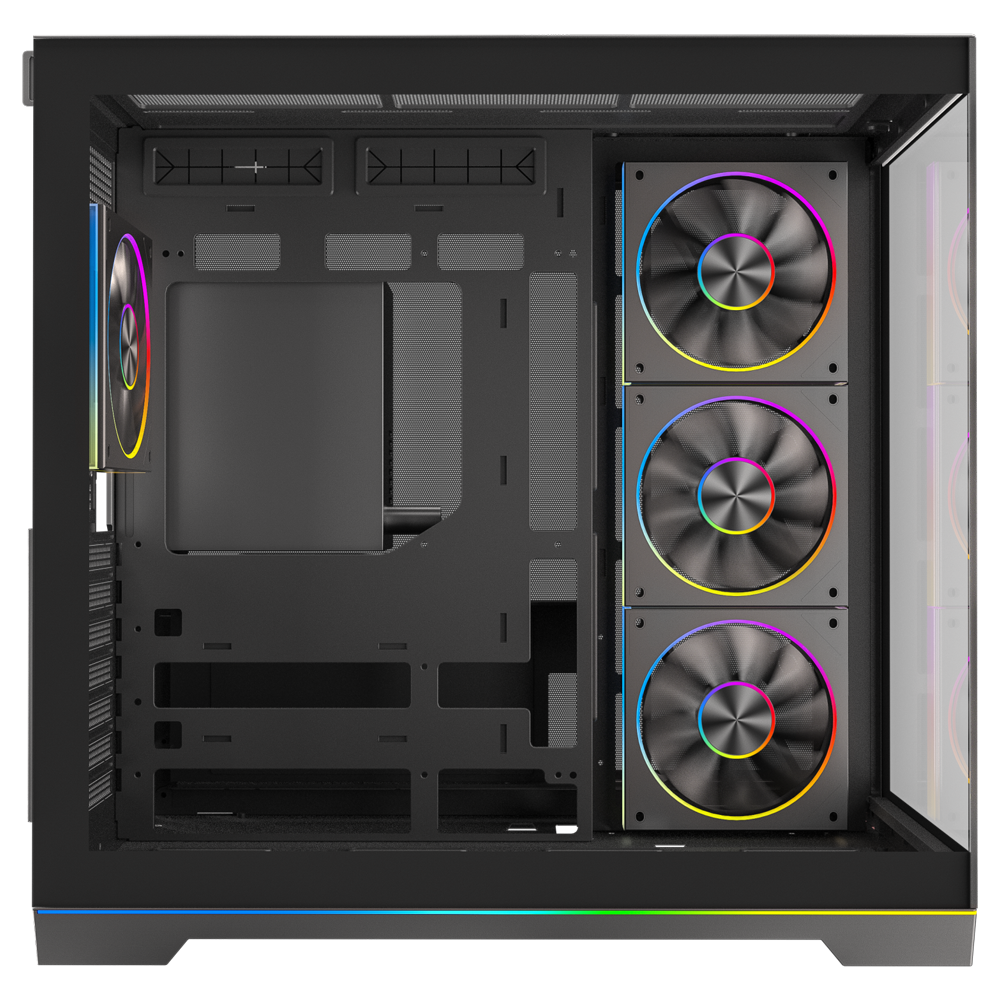 GameBooster NYVRA SYNC X 850W 80+ Bronze ATX3.1 Gen5.1 SeaView ARGB ATX Mid Tower Siyah Kasa