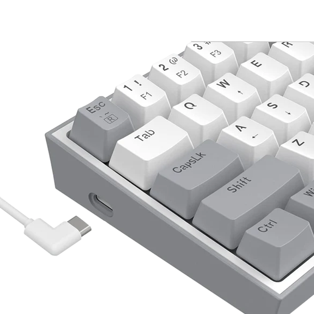 Redragon K617 Fizz Red Switch RGB Kablolu Beyaz Gri Gaming Klavye