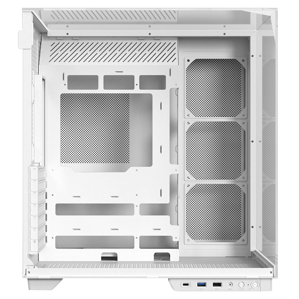 PowerBoost ECLIPSE USB 3.0 USB-C Tempered Glass 8x ARGB Fanlı ATX Mid Tower Beyaz Gaming Kasa 