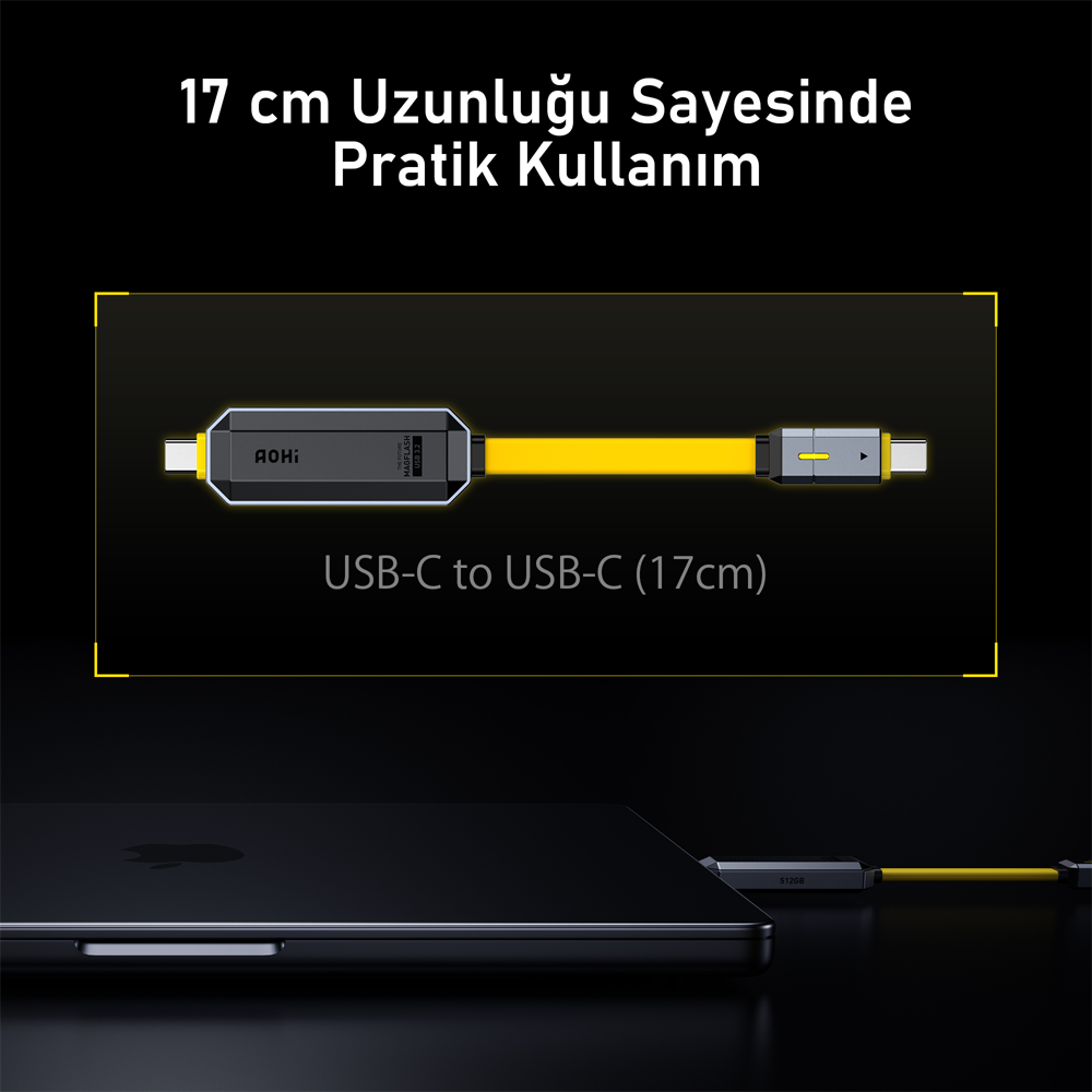 AOHI The Future Magflash 256GB 2si1 Arada 240W PD 3.1 Hızlı Şarj ve Veri Depolama