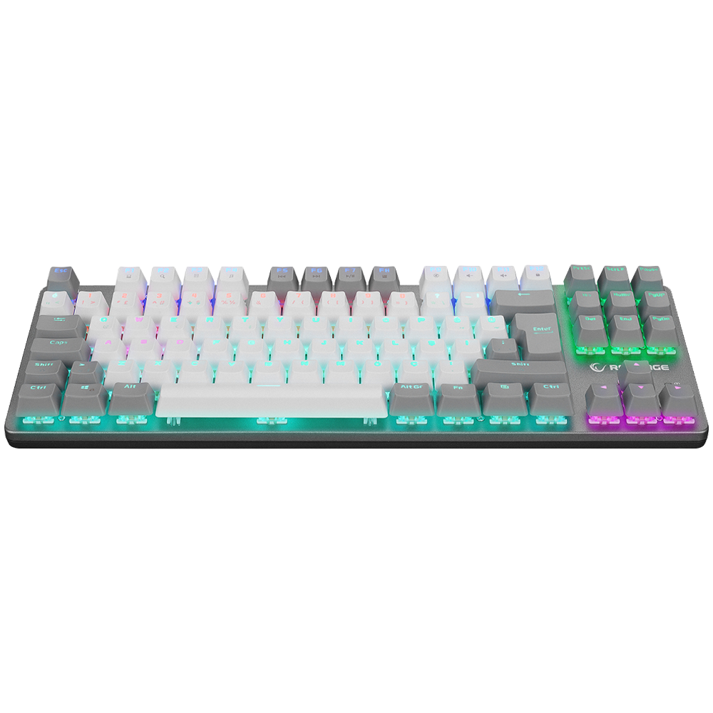 Rampage SNUG K14 TKL Beyaz/Gri USB Bağlantılı KRGD Blue Swich Q Mekanik Rainbow Gaming Klavye