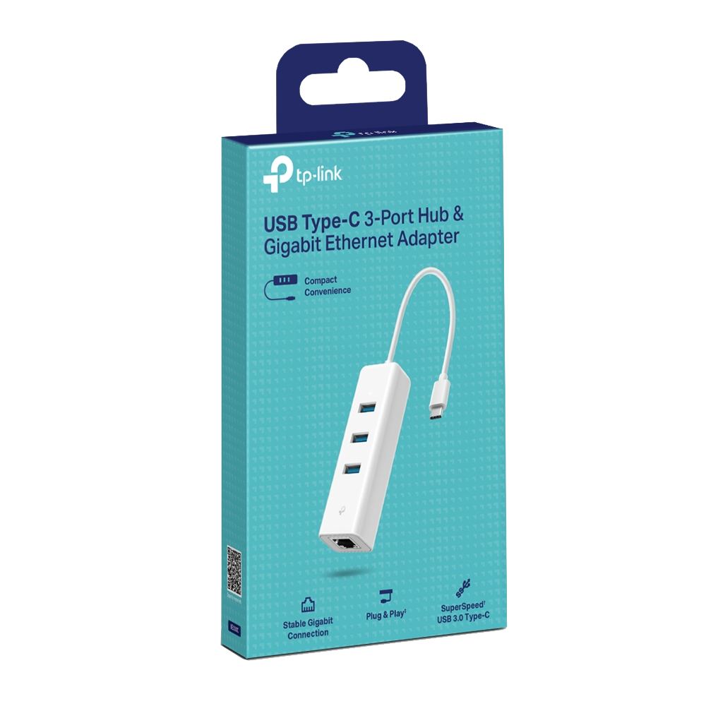 TP-LINK UE330C USB Type-C 3 Port Hub Gigabit Ethernet Adaptör