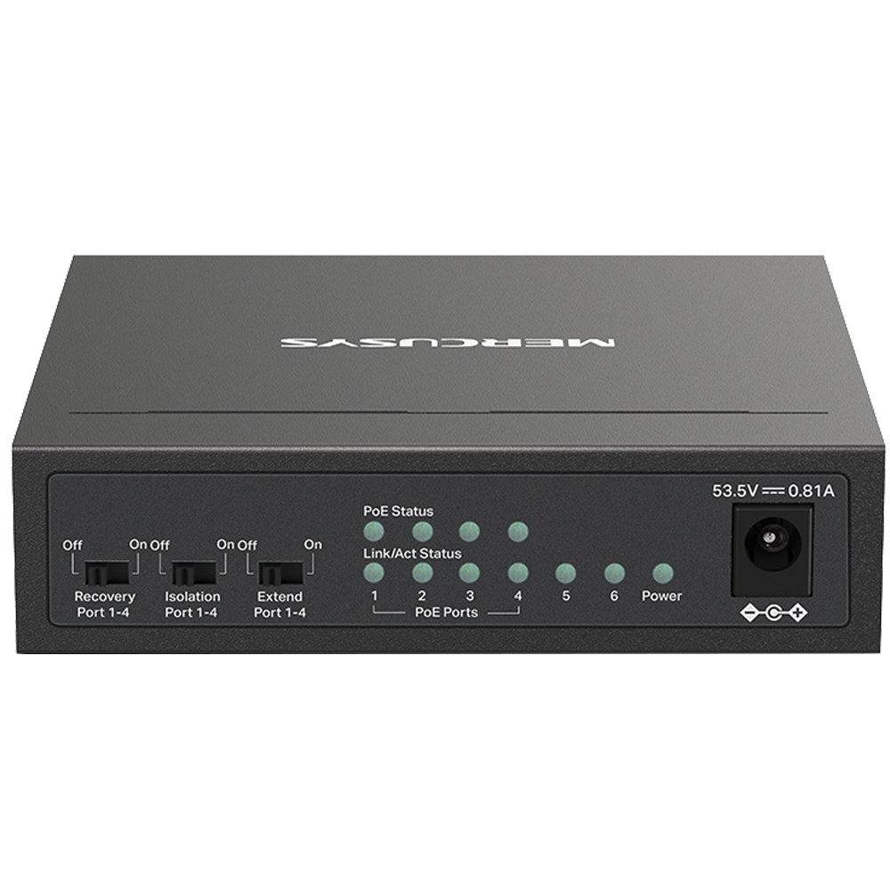 Mercusys MS106LP 6-Port 4-Port PoE 10/100 Mbps Masaüstü Switch