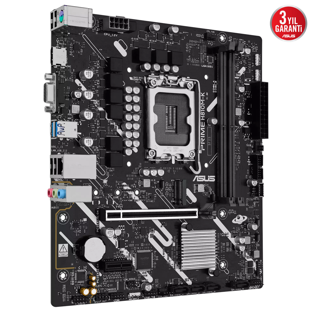ASUS PRIME H810M-K 6400MHz DDR5 Soket LGA 1851 HDMI M.2 mATX Anakart