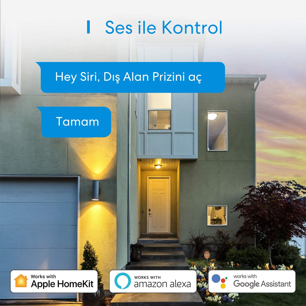 Meross Akıllı Dis Ortam Prizi 2li