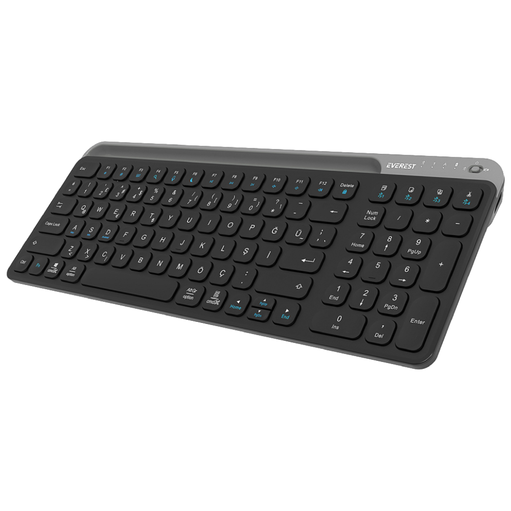 Everest KB-BT90 Siyah/Gri Kablosuz Klavye