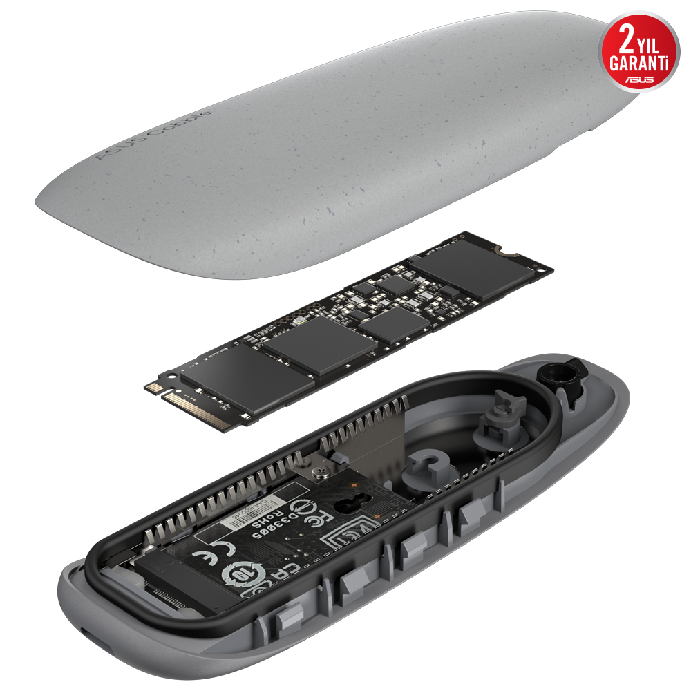 ASUS COBBLE USB C 3.2 Gen 2 Gri SSD Kutusu
